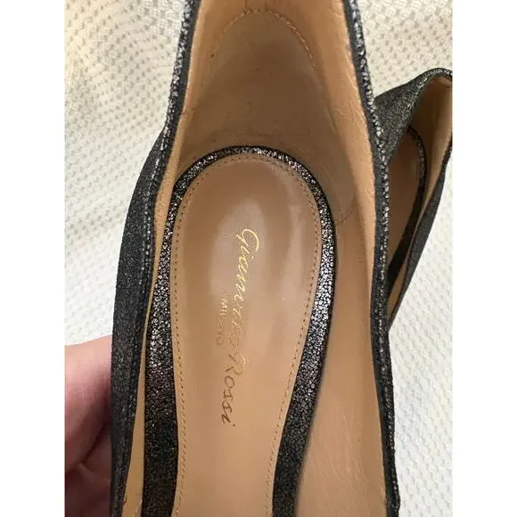 Gianvito Rossi Gianvito 105 Glitter Pumps Black Silver Women’s Size 41